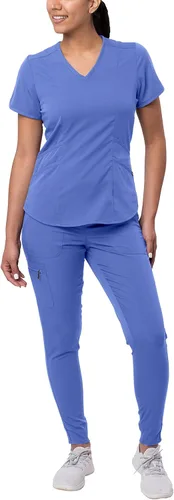 Adar Pro - Conjunto moderno de ropa quirúrgica atlética para mujer, Camiseta quirúrgica moderna con cuello en V y pantalones quirúrgicos de yoga y