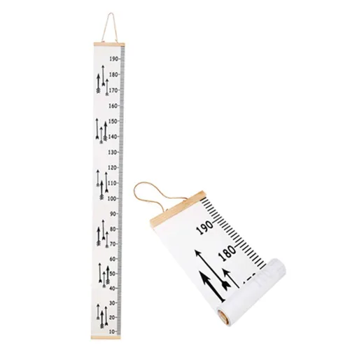 Miniatura 3 de Tabla de crecimiento de altura del bebé, reglas colgantes para habitación de los niños, marco de madera, regla de lona, decoración de habitación, 79