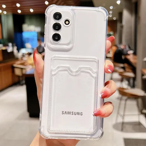 Miniatura 29 de Tuokiou Funda para Samsung Galaxy A14 5G, Fundas Protectoras Transparentes con Ranura para Tarjetas, Funda Cartera de TPU Suave Ajustada Resistente