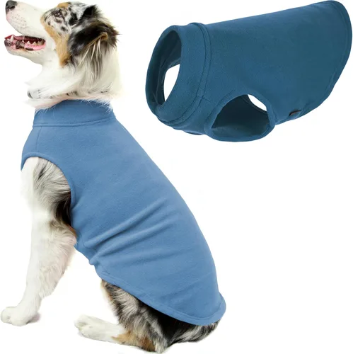 Miniatura 48 de Gooby - Chaleco de Vellón Elástico, Chaleco de Vellón Tipo Pullover Chaqueta Suéter para Perros, Azul Argyle, Extra Pequeño