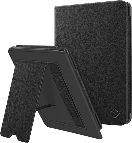 Fintie Funda con soporte para Kindle de 6 pulgadas (11ª generación-2024/2022) - Funda de piel sintética con ranura para tarjeta de encendido y Negro