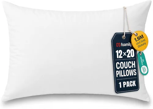 Miniatura 13 de Foamily Juego de 4 rellenos para almohada hipoalergénicas de primera calidad, con forma cuadrada de poliéster, estándar, blancos