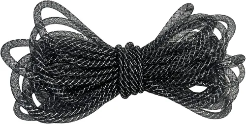 Tubo de malla decorativa iridiscente negro – 0.315 in x 15 yardas, Halloween, boda, corona, bricolaje, artes y manualidades, ramo, lazos, lazo para
