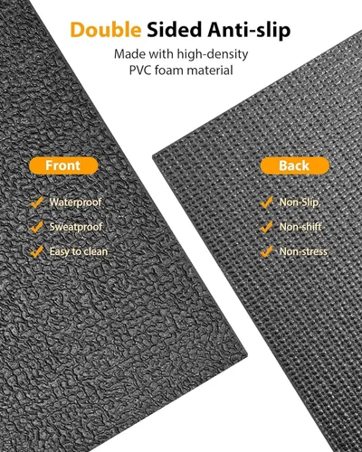 Miniatura 5 de Alfombrilla plegable de goma para caminadora, alfombrilla para bicicleta estática con absorción de impactos impermeable, antideslizante, tapete