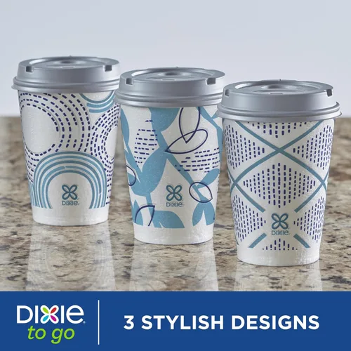 Miniatura 10 de Dixie To Go - Tazas de café de papel con tapas, 12 onzas, 14 unidades, vasos de papel aislantes desechables para bebidas calientes o frías Medium