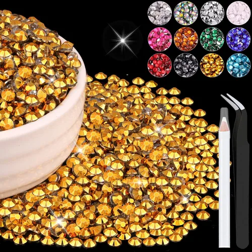 Miniatura 130 de 12000 diamantes de imitación de resina de 0.079 pulgadas a granel para manualidades (transparente), cristales deslumbrantes con parte trasera plana