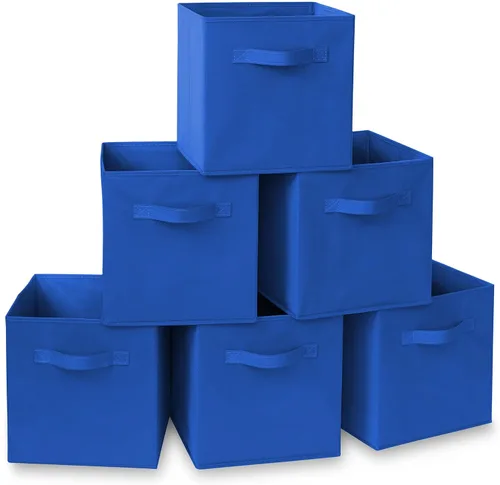Miniatura 34 de Casafield juego de 6 cubos de almacenamiento plegables de tela, canastas de tela plegables de 11 pulgadas, para estantes, cubos organizadores