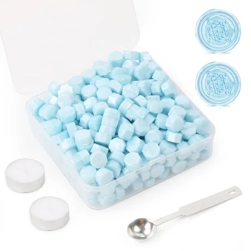 Miniatura 8 de Juego de 300 cuentas de cera de sellado dorado champán para sello de cera con velas y cuchara de fusión, perfecto para tarjetas de Navidad