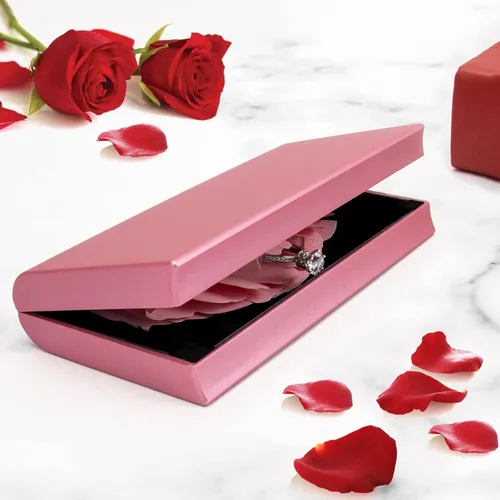 Miniatura 6 de Caja de anillos de compromiso, caja de anillos de rosa, soporte de almacenamiento de joyas sorpresa para mujer como propuesta de compromiso, anillo