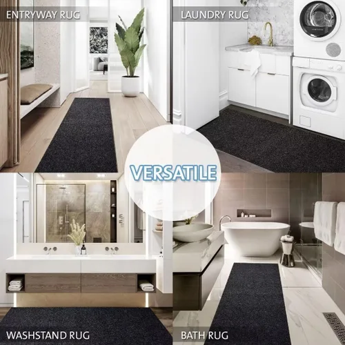 Miniatura 7 de Alfombra Pasillo 2'x8' Interior Exterior Alfombra Utilitaria, Alfombras de Área con Respaldo de Goma Antideslizante para Pasillo Cocina Entrada