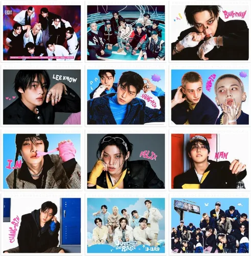 Miniatura 4 de Calendario de escritorio de regalo de Stray Kids 2025-2026, Calendario de escritorio con fotos de Stray Kids para el Año Nuevo (Morado)