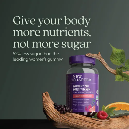 Miniatura 4 de New Chapter Gomitas multivitamínicas para mujeres de más de 50 años, 52% menos de azúcar, vitaminas gomosas de envejecimiento saludable para mujeres