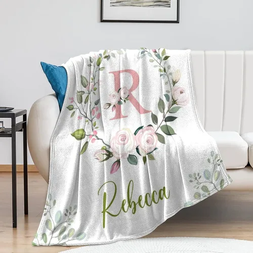 Miniatura 3 de Manta de bebé personalizada para niñas con nombre, manta de bebé personalizada con nombre, manta de envoltura floral para recién nacidos, niños