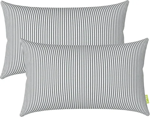 Miniatura 65 de LVTXIII Juego de 2 almohadas lumbares para patio, 12 x 20 pulgadas, resistentes a la decoloración, para exteriores con interiores, cojines lumbares