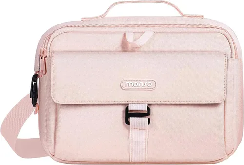 MOSISO Bolsa de Hombro para Cámara Estuche Bolso Cruzado Bandolera, DSLR/SLR/Sin Espejo Compacto Acolchado Bolso de Mano para Fotografía con Rosa