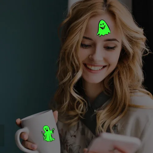 Miniatura 6 de 70 piezas de tatuajes temporales de Halloween que brillan en la oscuridad para niños, monstruo fantasma luminoso negro para niños, calcomanías