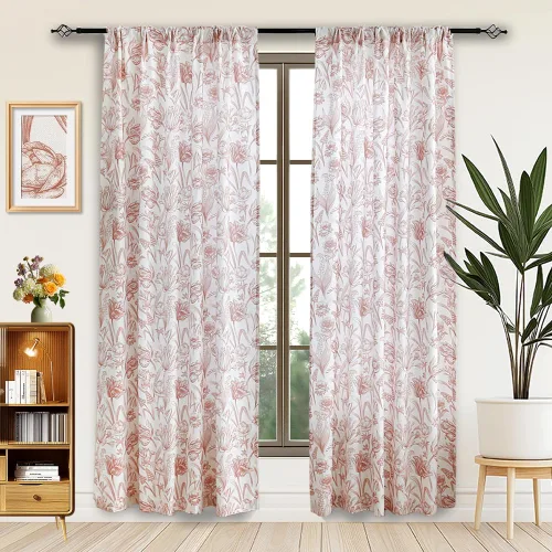 Miniatura 11 de Autum Dream - Cortinas opacas de felpilla para dormitorio, con pestaña trasera, bolsillo para barra, cortinas de granja con estampado floral