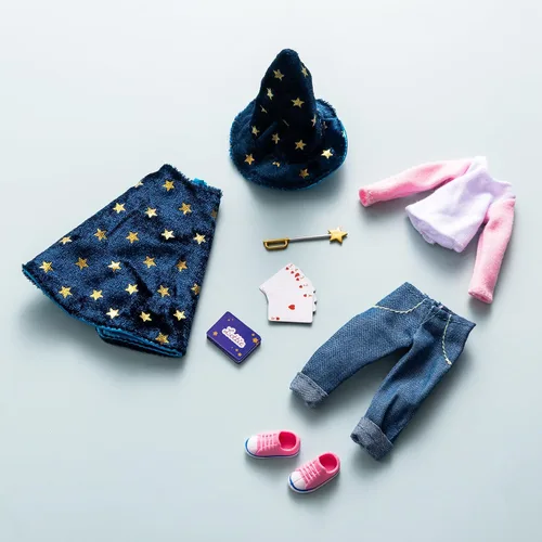 Miniatura 3 de Lottie, conjunto de disfraz de mago para muñeca con capa, sombrero y accesorios