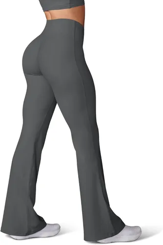 Miniatura 66 de HEGALY Pantalones de yoga acampanados para mujer, leggings cruzados, suaves, de cintura alta, pantalones casuales de entrenamiento con corte de bota