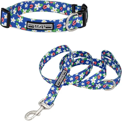Miniatura 25 de Lucky Love Dog - Collar para perras pequeñas, diseño Blackbird de estampado alegre con flores de primavera y verano, talla XS
