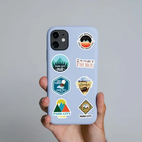 Miniatura 5 de Paquete de 61 calcomanías de Utah, vinilo estético de Estados Unidos impermeable para botella de agua, patineta, laptop, teléfono, diario, álbumes