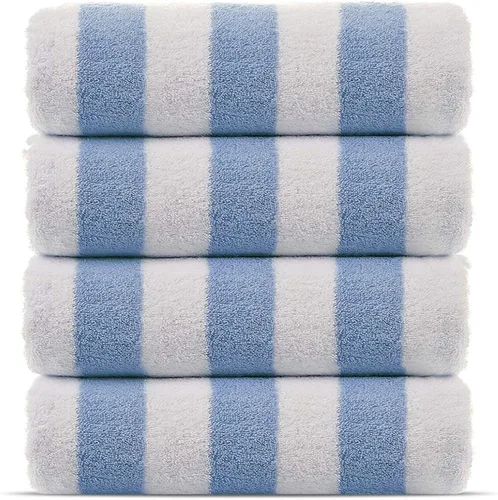 Miniatura 6 de Chakir Turkish Linens Paquete de 4 toallas de playa 100 % algodón de alta calidad, 100 % algodón, a rayas gruesas, multicolor, 30 x 60 pulgadas