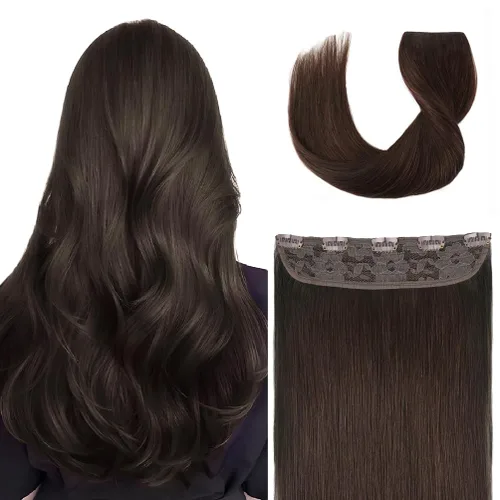 Miniatura 20 de Winsky Extensiones de cabello de cabello humano real - Una pieza con reflejos rubios, extensiones de cabello Remy con clip para mujeres