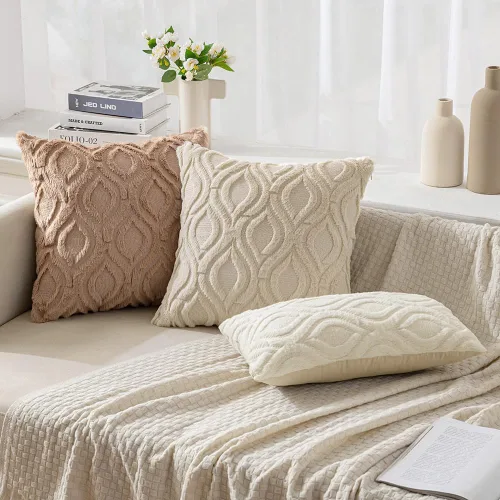 Miniatura 5 de MIULEE - Juego de 2 fundas de almohada de lana sintética suave y afelpada, fundas decorativas de estilo bohemio para sofá, sala de estar, cama, 18 x