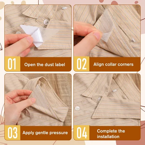 Miniatura 4 de 100 piezas de estancias de cuello para polo, cuello sin curvatura, collares de camisa de PVC, moldeador antipandeo para camisas de vestir de hombre