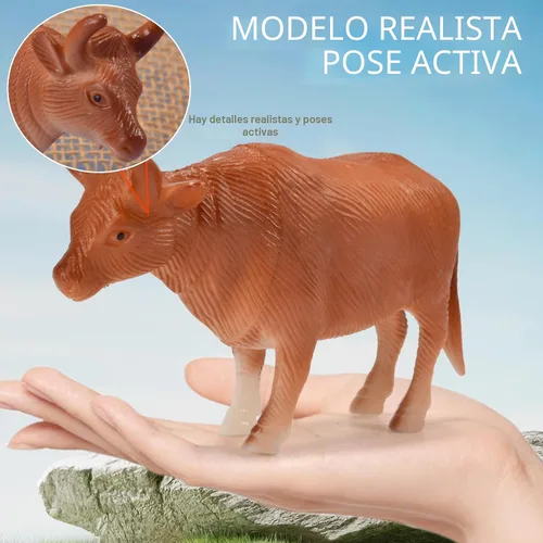 Miniatura 7 de Paquete de 12 juguetes de animales de granja grandes para niños de 3 a 5 años de 1 a 3 años, figuras educativas realistas de animales de granja