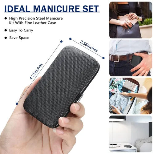 Miniatura 2 de Hanaive - Juego de 6 juegos de manicura, 48 piezas, cortaúñas, kit de pedicura, regalo para hombres y mujeres, kit de aseo de acero inoxidable 8