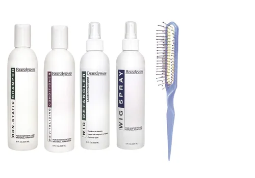 Miniatura 5 de Brandywine Productos para el cuidado del cabello sintético y humano (champú de 8 onzas, spray de cond. y peluca)