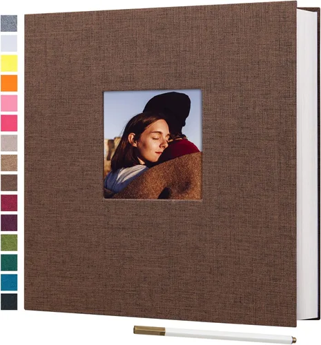 Miniatura 9 de potricher Álbum de fotos grande autoadhesivo de 4 x 6 pulgadas, 5 x 7 pulgadas, 8 x 10 pulgadas, cubierta de lino, 80 páginas en blanco, álbumes