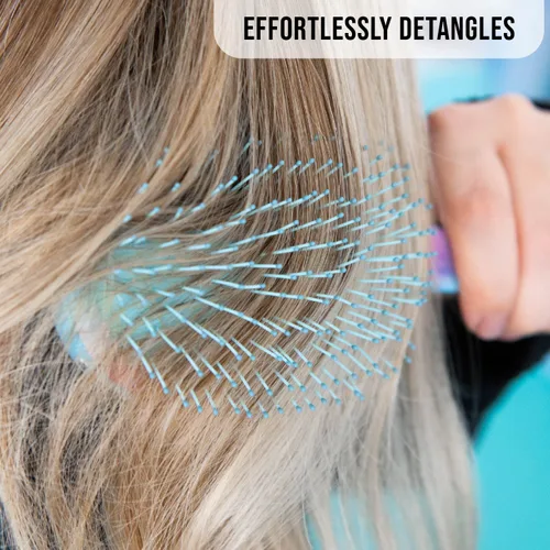 Miniatura 4 de FRAMAR Cepillo para desenredar el cabello morado, cepillo desenredante para mujeres, cepillo para cabello mojado para niñas, cepillo desenredante