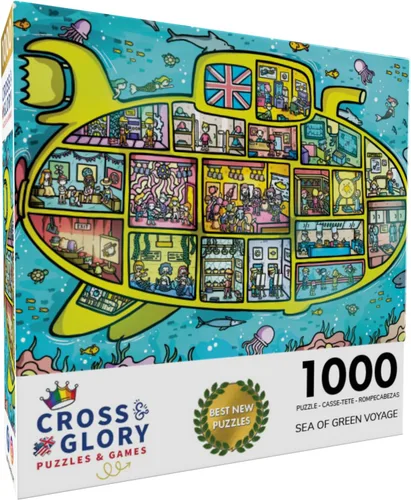Miniatura 2 de Cross & Glory - Sea of Green Voyage: British Invasion Beneath The Waves - Rompecabezas de 1000 piezas para adultos y niños mayores de 12 años
