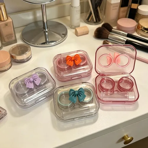 Miniatura 6 de Estuche para lentes de contacto, tamaño de viaje, tapa abatible, kit de herramientas de extracción de aplicador de lentes de contacto