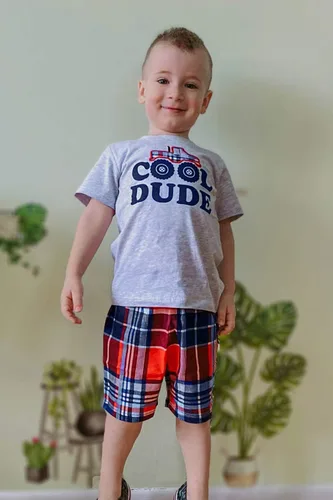 Miniatura 6 de Conjunto de camiseta de manga corta y pantalón corto de algodón para niño pequeño