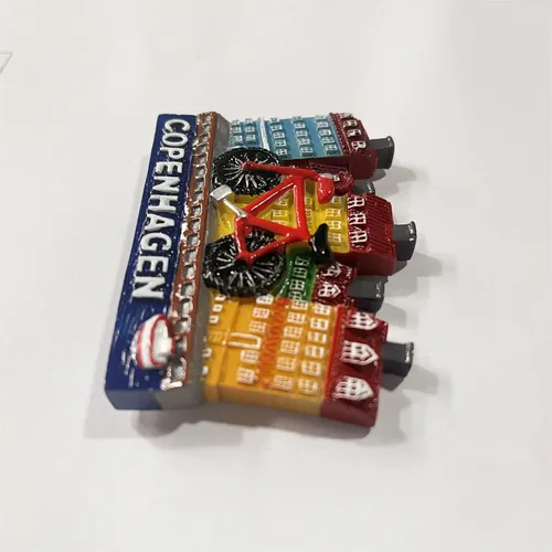 Miniatura 5 de Copenhague Dinamarca - Imán de nevera 3D, regalo de recuerdo de resina, hecho a mano, imán de nevera de Copenhague, colección de decoración