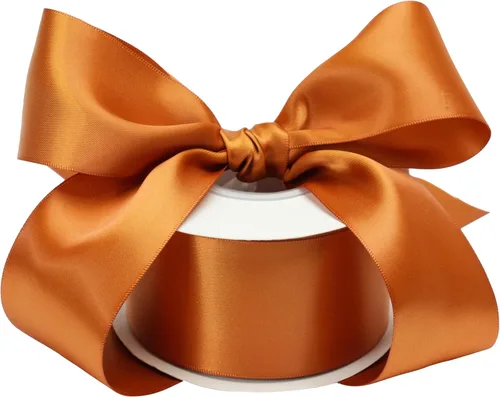 Cinta de Cobre de 2 Pulgadas Cinta de Satén de Doble Cara Cinta de Cobre Gruesa para Envolver Regalos Decoración de Bodas Decoraciones de Ramo
