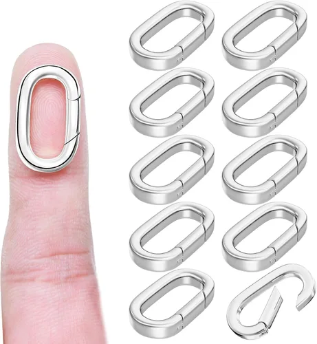 Miniatura 12 de OHINGLT 10 piezas de cierres de colgante con clip mosquetón – cierre y cierres de collar de oro de 18K, conector de encanto de pulsera para mujeres