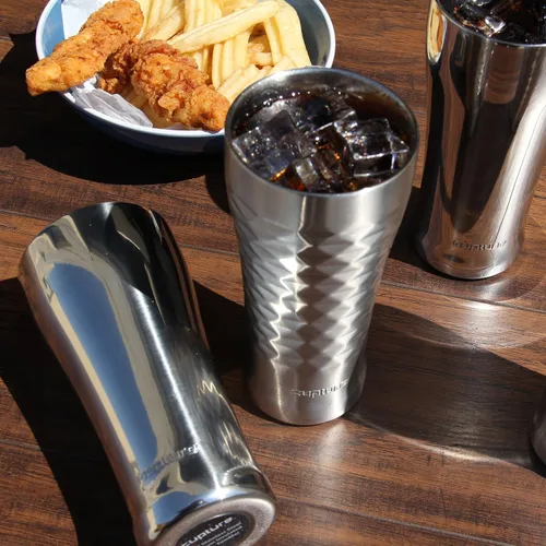 Miniatura 6 de Cupture® Taza de pinta aislada al vacío de doble pared - 16 oz Cromo + acolchado