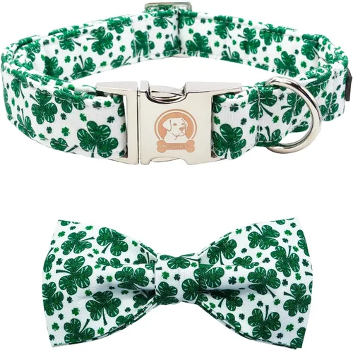 Miniatura 19 de MR. CHUBBYFACE· Collar de Pascua para perro de conejo con lazo, collar ajustable para mascotas con corbatín para perros pequeños, medianos y grandes