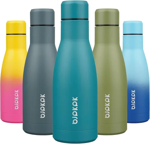 Miniatura 35 de BJPKPK Botellas de agua de acero inoxidable con aislamiento de 17 onzas, mantiene el frío y el calor, brillante oro rosa Oro rosa brillante