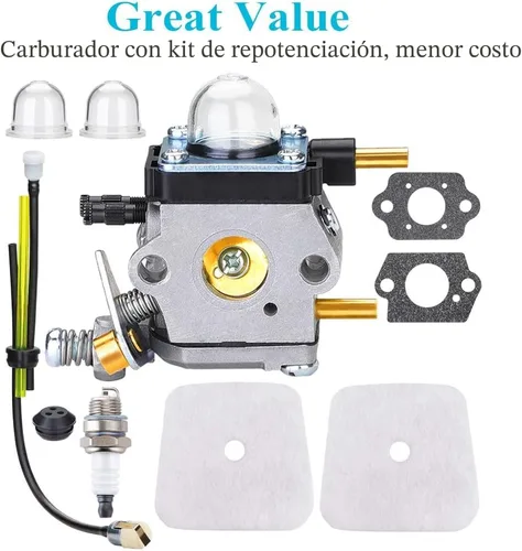 Miniatura 6 de HOODELL Carburador C1U-K82 C1U-K54A, para Mantis Tiller 7222 7222M 7225 7920, Echo TC-210 HC-1500, Carburador Cultivador Premium, Kit
