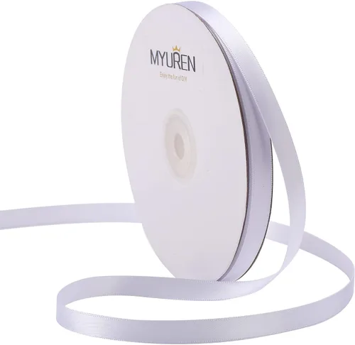Cinta de satén sólida de 3/8 pulgadas, cinta de satén blanca de doble cara para manualidades, envoltura de regalos, recuerdos de fiesta, baby 01#