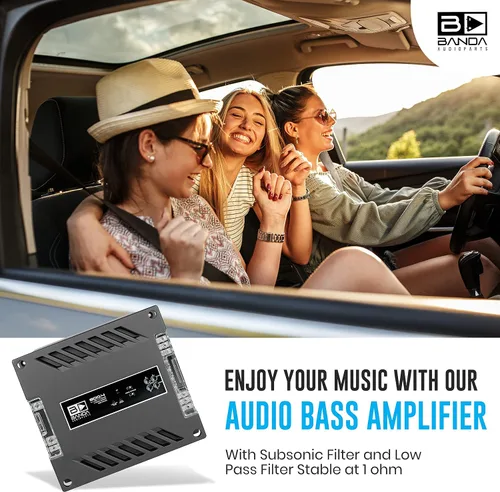 Miniatura 5 de Amplificador de audio para vehículos de 4 canales, amplificador mono de alta potencia de 200 WRMS con filtro subsónico y filtro de paso bajo estable