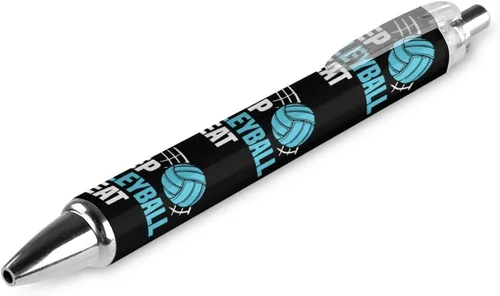 Eat Sleep - Bolígrafo retráctil de repetición de voleibol, tinta azul, bolígrafo de trabajo para hombres y mujeres, 1 unidad