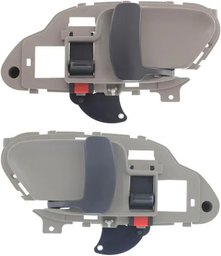Miniatura 8 de KarParts360 Manija de puerta interior para Chevy K3500 Bisel beige con palanca cromada 1995-2000 con botón de bloqueo de puerta Recorte