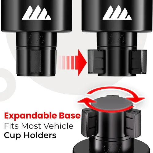 Miniatura 6 de [Mejorado] Integral Ultimate - Expansor de portavasos para automóvil, base ajustable, organizador y expansor para vehículos, compatible con tazas