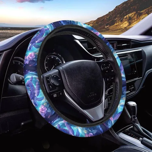 Miniatura 10 de AFPANQZ - Fundas para volante con diseño de nebulosa y galaxia, 14-15 pulgadas, ajuste universal, para la mayoría de los coches, sedanes, SUV